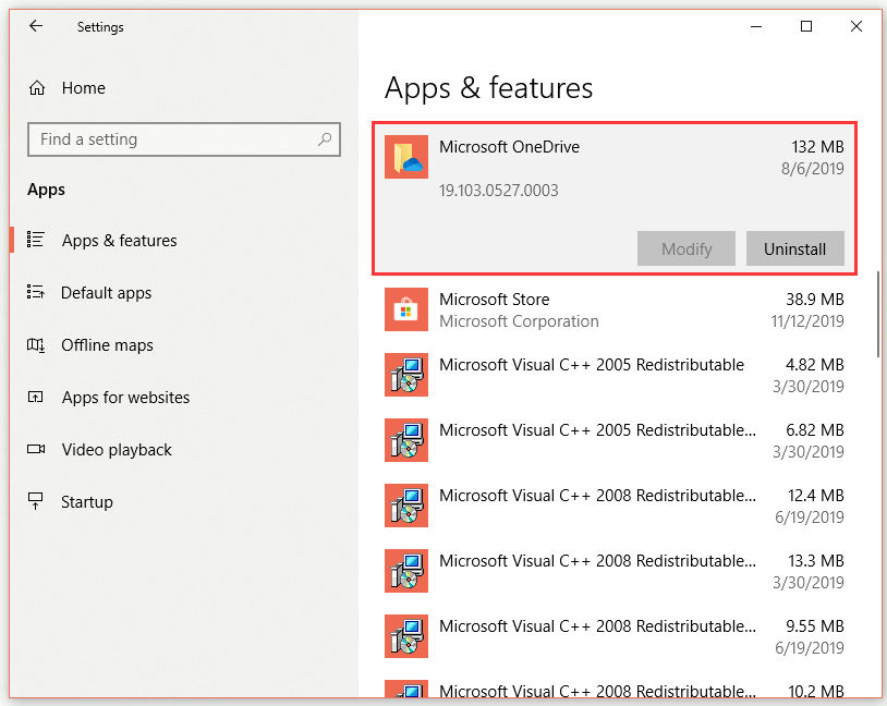 uninstall Microsoft OneDrive