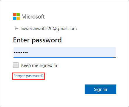 you need to click Forgot password