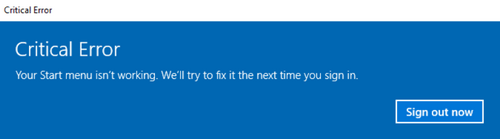 Broken Start menu