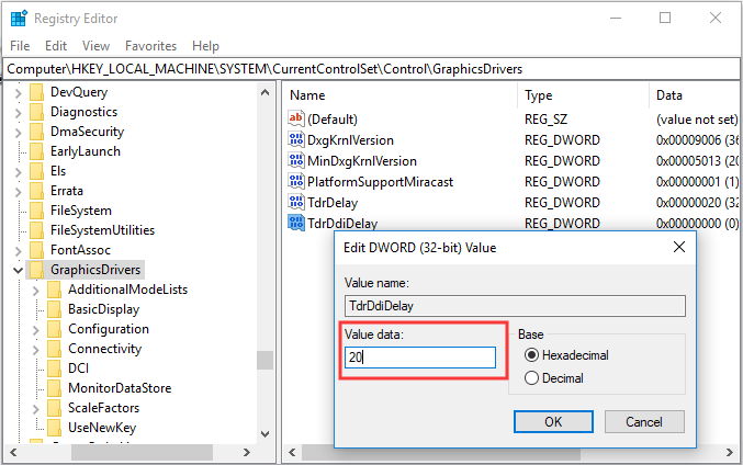 change Value data