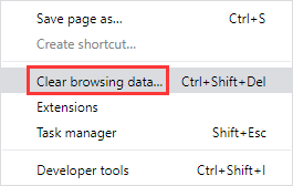 click the Clear browsing data option