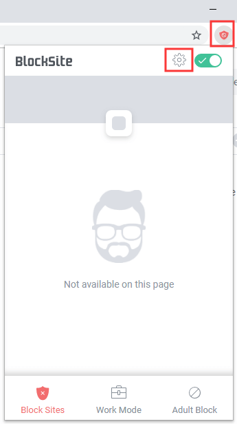 enter the Block Sites page