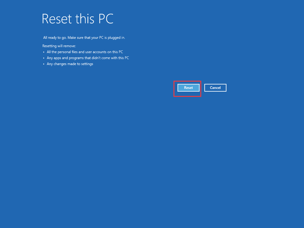 reset your PC