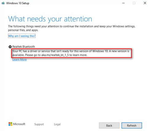 Realtek Bluetooth driver error
