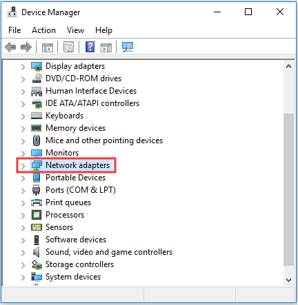 expand Network adapters