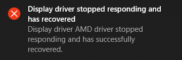Display driver stopped responding