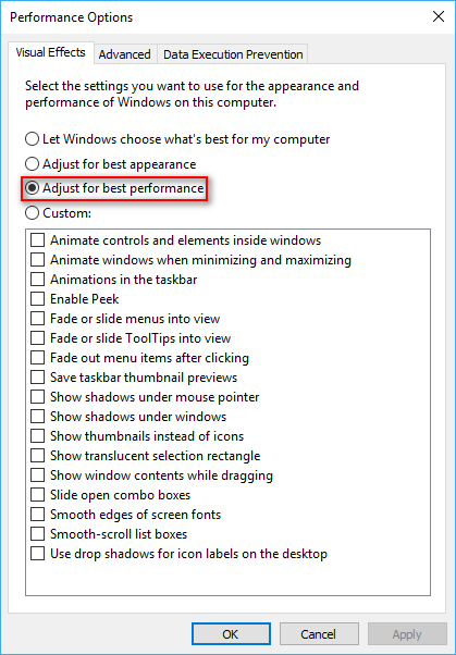 Adjust for best performance