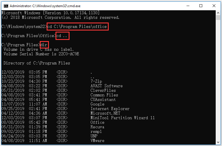 Command Prompt change directory