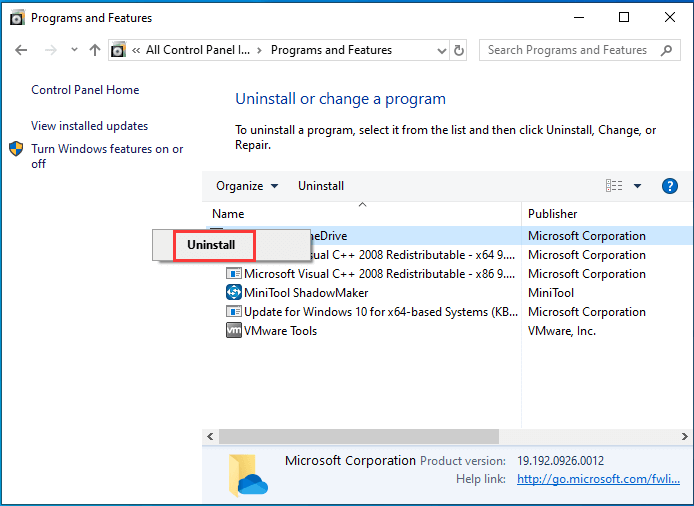 uninstall the program