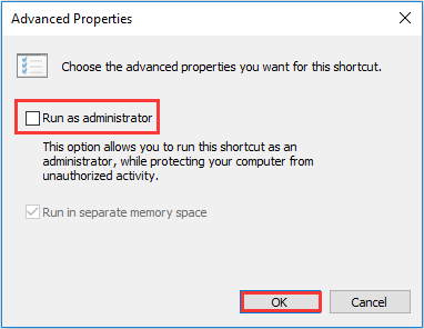 Run the program with administrator privileges