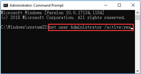 enable the elevated administrator account