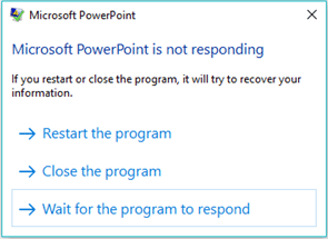 Microsoft PowerPoint is not responding