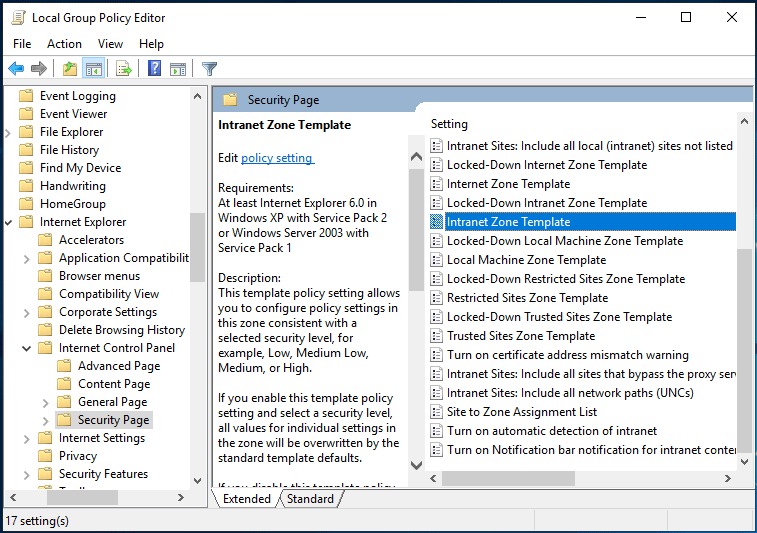 local group policy editor