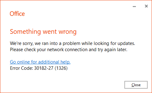 Looking for updates error