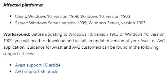 Update to Windows 10 1903, 1909