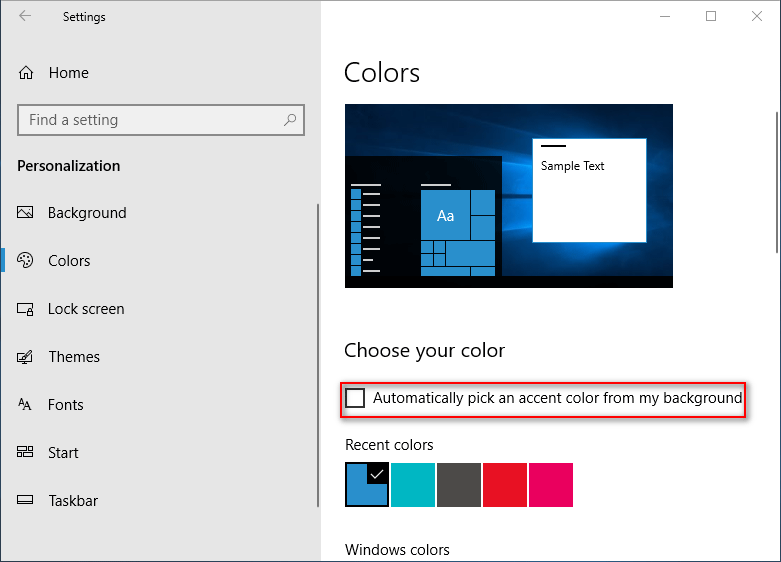 Automatically pick an accent color
