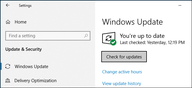 click Check for updates