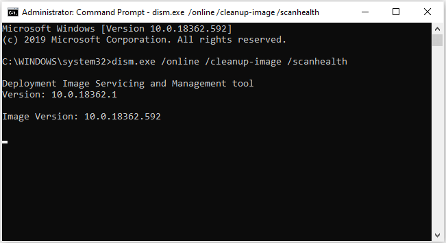 input the command