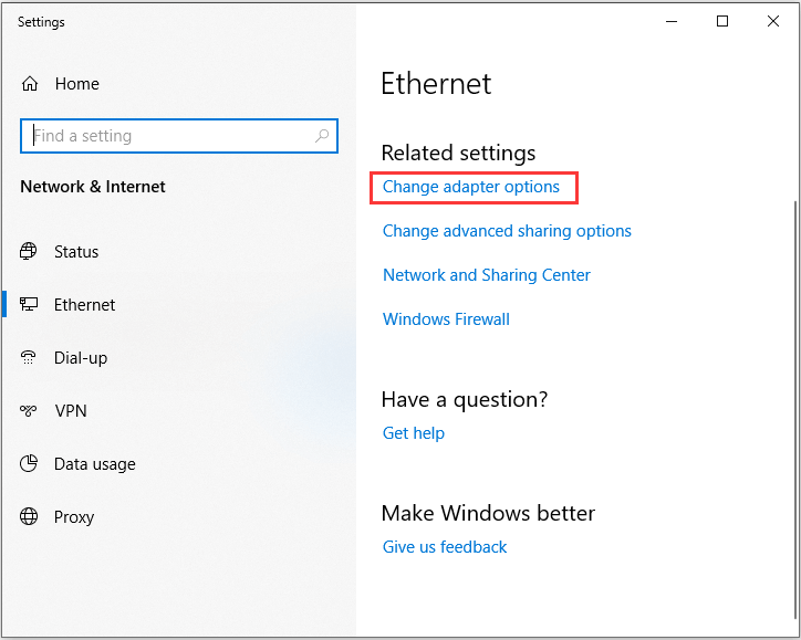 choose Change adapter options