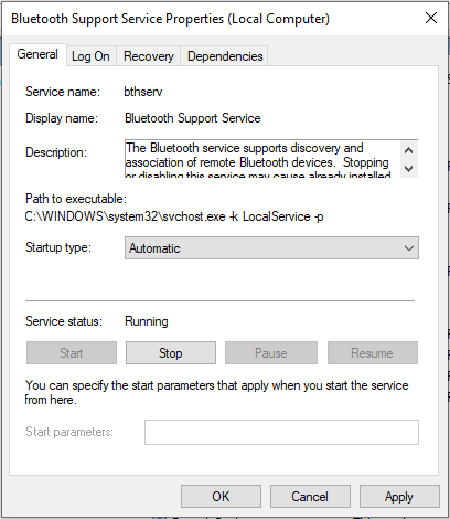 change startup type to automatic