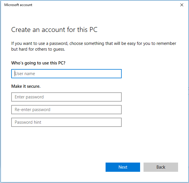 create a new user