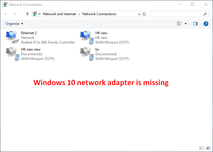 Windows 10 network adapter missing