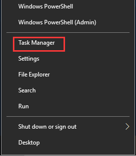 Win X open Task Manager