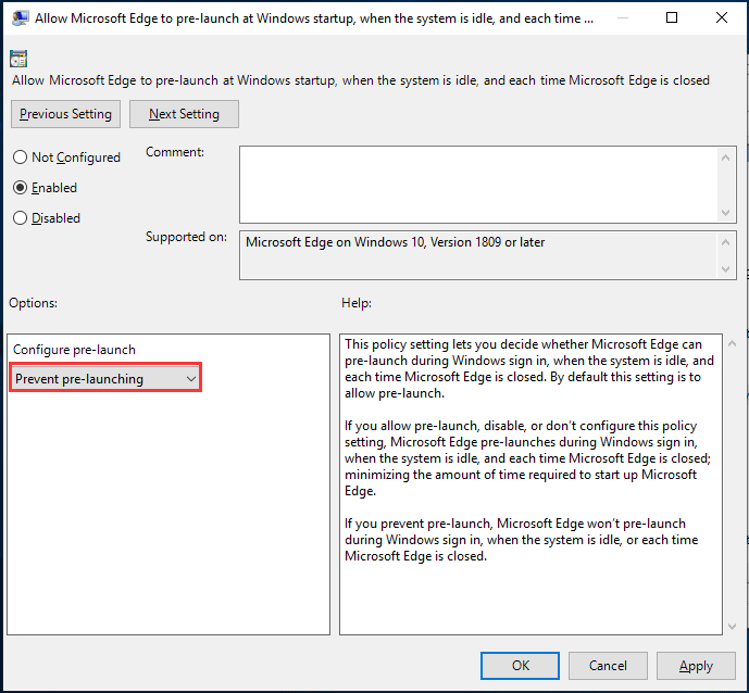 prevent pre-launching
