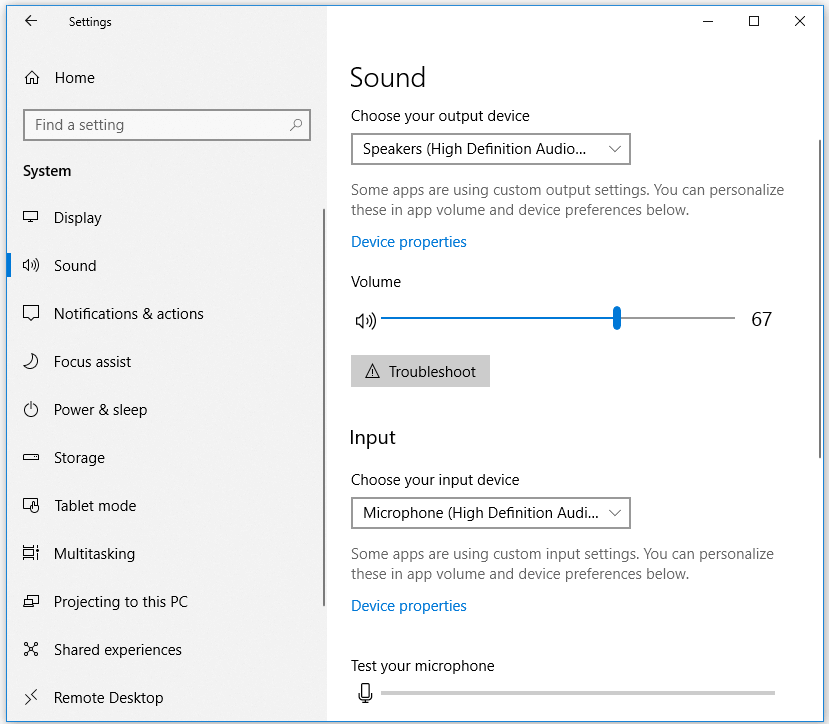 volume control Windows 10