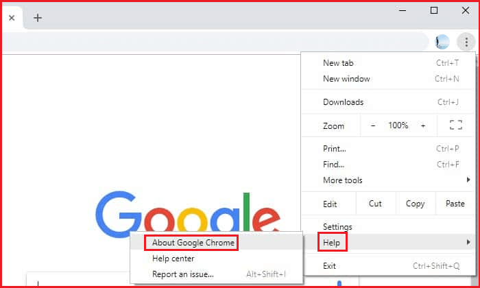 choose About Google Chrome