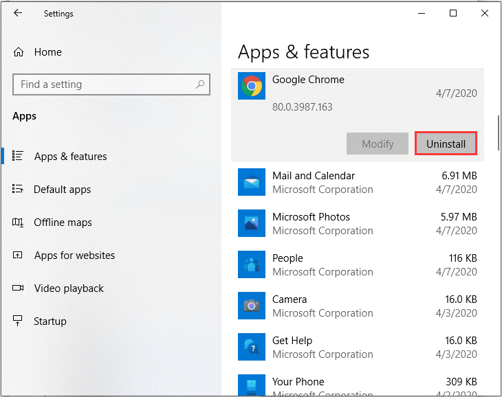 uninstall recently installed software