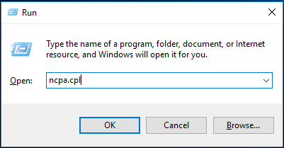 ncpa.cpl run command