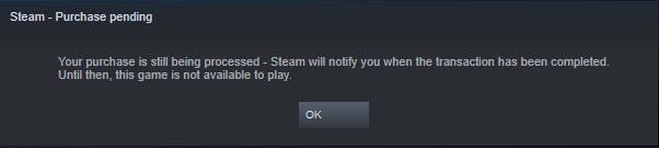 Steam pending transaction