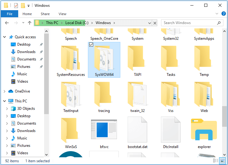 SysWOW64 folder