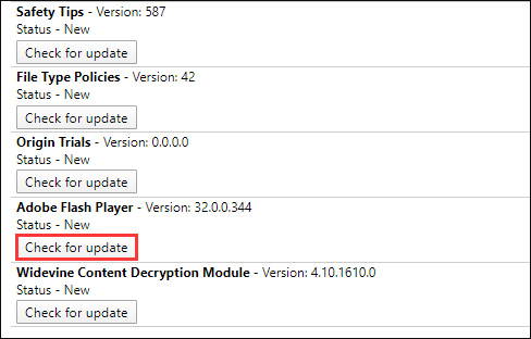 click Check for update