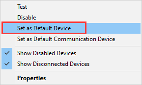 choose Set as the Default Drivers