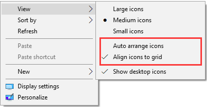 check Align icons to grid