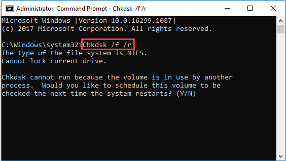 type the command