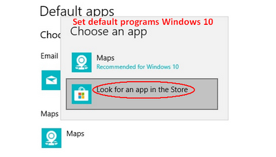 set default programs Windows 10