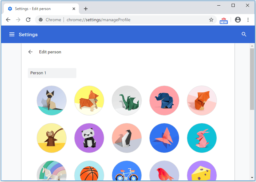 change profile name and image in Chrome
