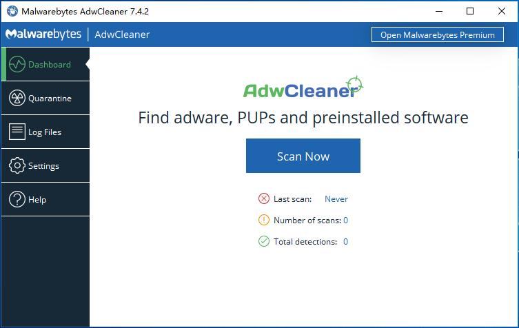 use AdwCleaner to scan for pups