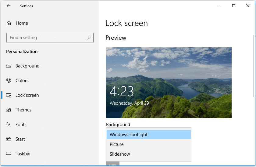 disable Windows Spotlight feature