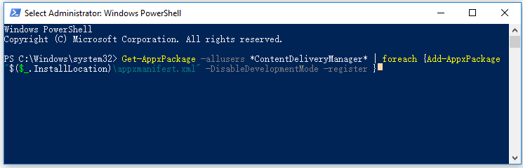 reset Windows Spotlight with PowerShell