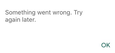 Something went wrong