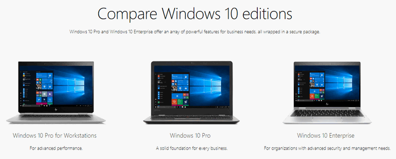 Windows 10 editions