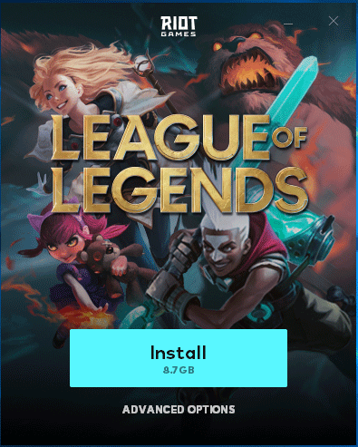 install League of Legends disk space