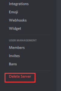 delete Discord server