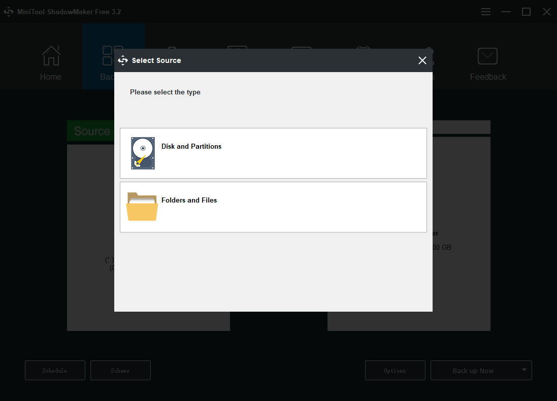click Folders and Files