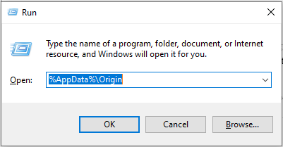 open the Origin cache folder