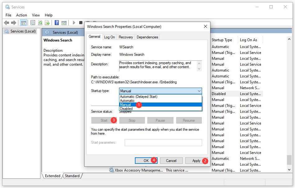 enable Windows Search